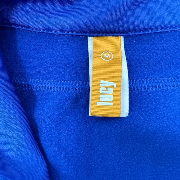 Lucy Activewear‎ M Blue 1/4 Zip Long Sleeve Seamless Compression Running Shirt - Picture 4 of 5